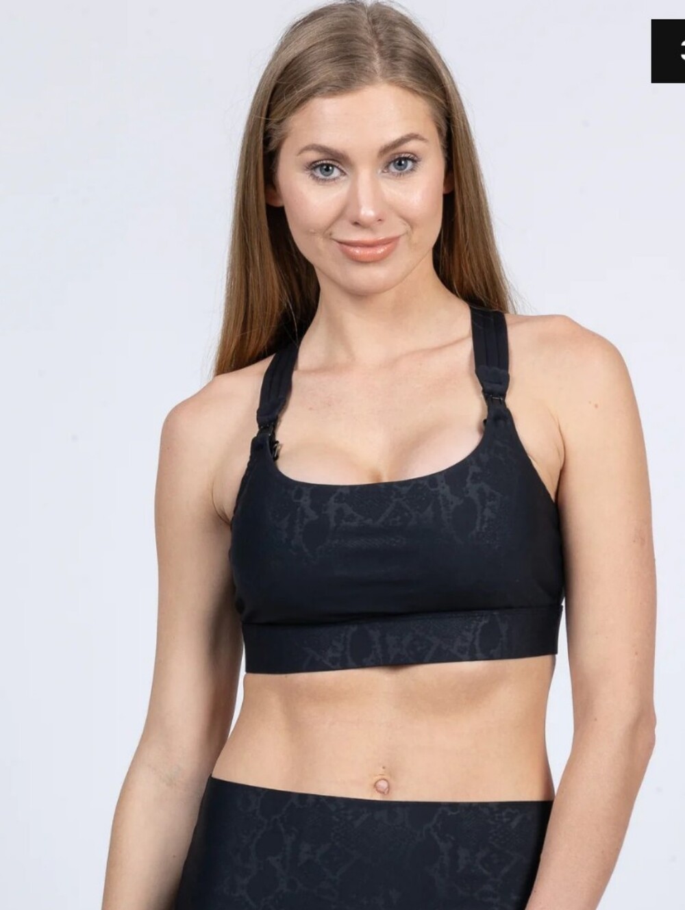 Sweat & Milk Metallic Snake Noir Nursing Sports Bra